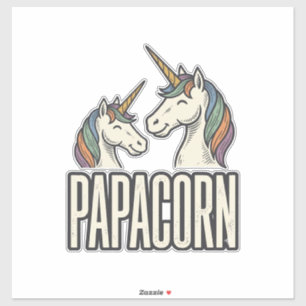 Sticker T-Shirt Papa Licorne Papa Gravure Vintage Des