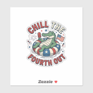 Sticker T-shirt patriotique Chill The Fourth Out Alligator