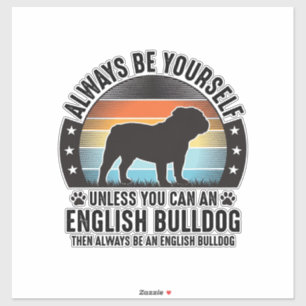 Sticker T-shirt pour amateur de chien Bouledogue anglais v
