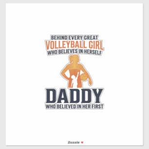 Sticker T-shirt vintage avec gravure Papa Fille de Volleyb