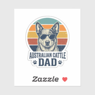 Sticker T-shirt vintage coucher de soleil Papa Blue Heeler