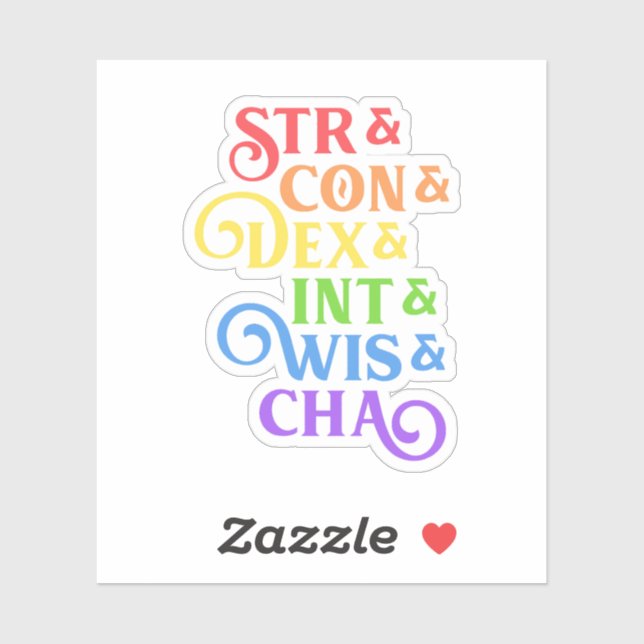 Sticker Tablette Rainbow RPG Stats (Feuille)