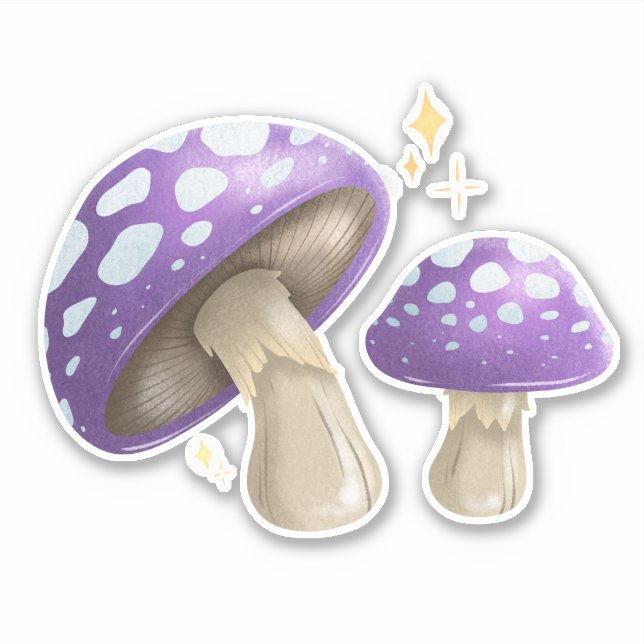 Sticker Tabourets à champignons magiques - LAVENDER (Devant)