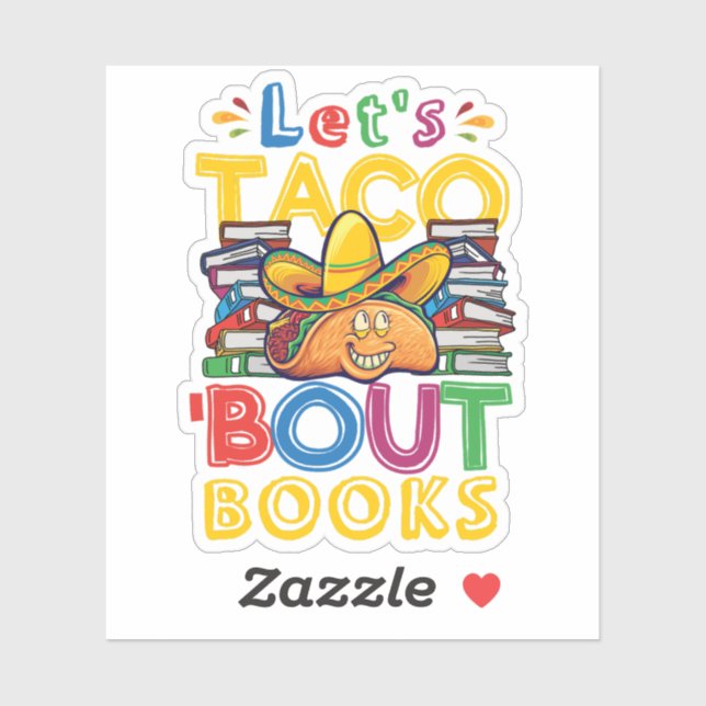 Sticker Taco Bout Books Lover livre (Feuille)