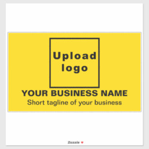 Sticker Tagline d'affaires sur grand rectangle jaune Vinyl