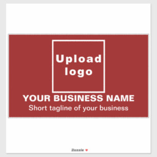 Sticker Tagline d'affaires sur grand rectangle rouge Vinyl