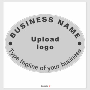 Sticker Tagline d'affaires sur Gris Grande forme ovale Vin