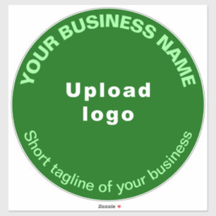 Sticker Tagline d'affaires sur Vert Grand Vinyl Rond