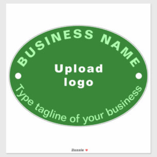 Sticker Tagline d'affaires sur vert gros ovale forme Vinyl
