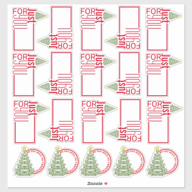 Sticker Tags cadeaux de Noël Arbre de Noël (Feuille)