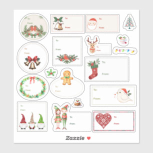 Sticker Tags cadeaux de Noël Variety Pack 18pc set
