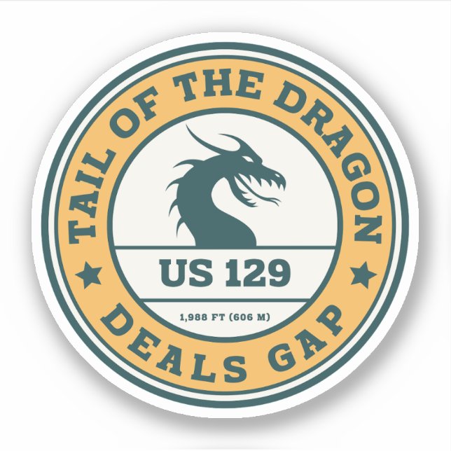 Sticker Tail of the Dragon Deals Gap Motorcycle road trip (Devant)