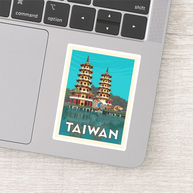 Sticker Taïwan | Pagode Du Dragon Et Du Tigre (Détail)