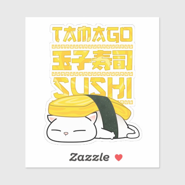 Sticker Tamago Sushi Cat (Feuille)