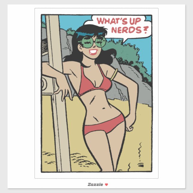 Sticker Tanned Beach Bunny Bikini Girl • What's Up Nerds?  (Feuille)
