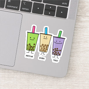 Sticker Tapioca Japa de taro de lait de boissons de vert
