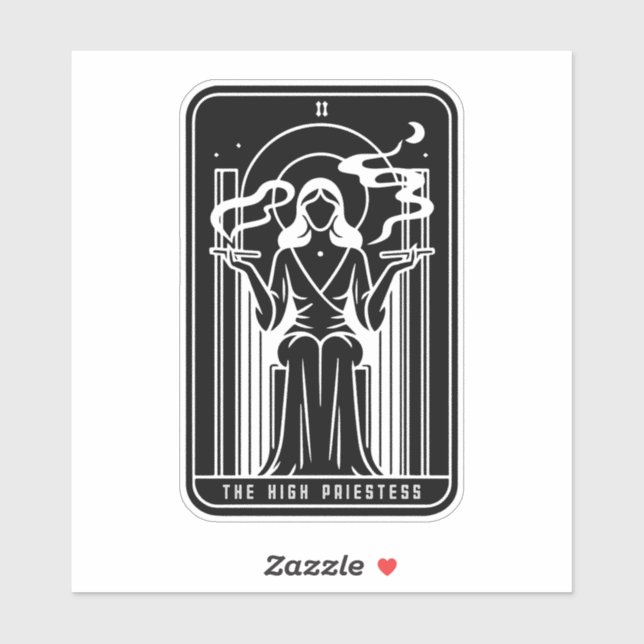 Sticker Tarot Haute Prêtesse Femme Mauvaise Mauvaise Mauva (Feuille)