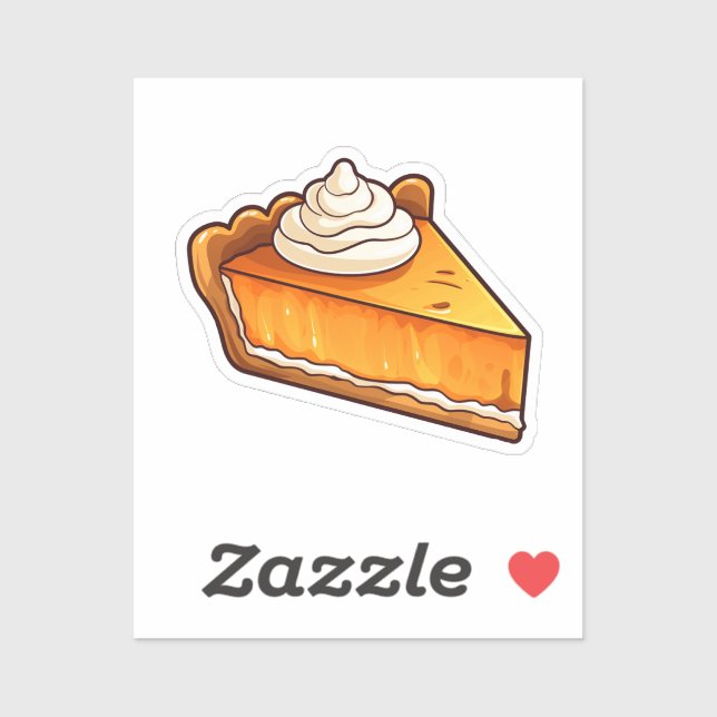 Sticker Tarte citrouille de dessin animé (Feuille)
