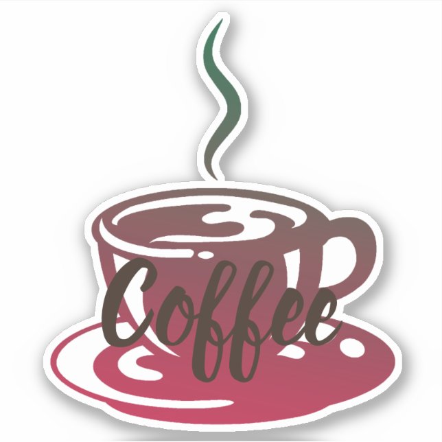 Sticker Tasse de café personnalisée (Devant)