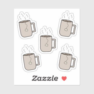 Sticker Tasses à thé - Feuille d'autocollant de papier à l