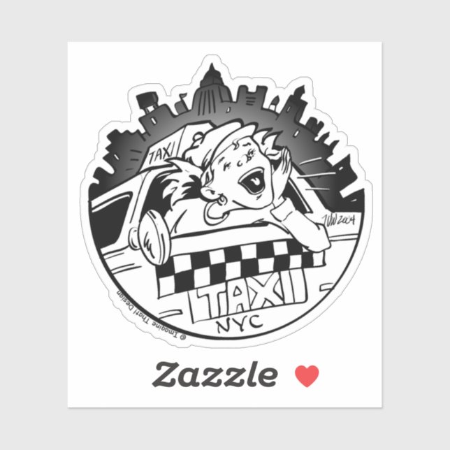 Sticker Taxi fille (Feuille)