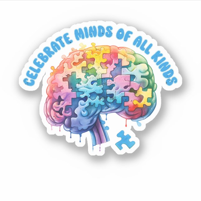 Sticker TDAH, Autisme aba, conception de la neurodiversité (Devant)