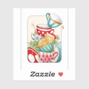 Sticker Tea Party & Dormouse de Noël dans la tasse