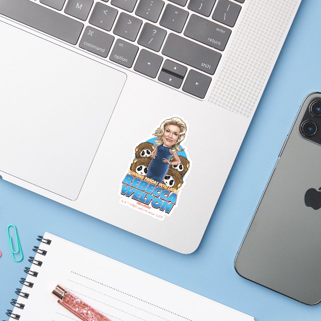 Sticker Ted Lasso | Rebecca Welton Bobblehead (Ordinateur portable avec iPhone)