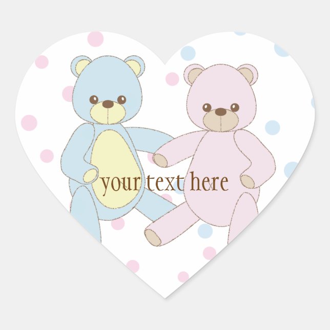 Sticker Teddy Bear Twins (Devant)