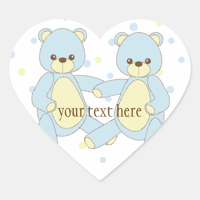 Sticker Teddy Bear Twins (Devant)