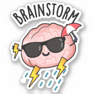 Sticker Tempête du cerveau drôle Plume météorologique