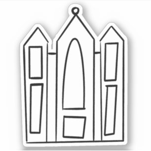 Sticker Temple LDS Salt Lake Utah contour simple mormon