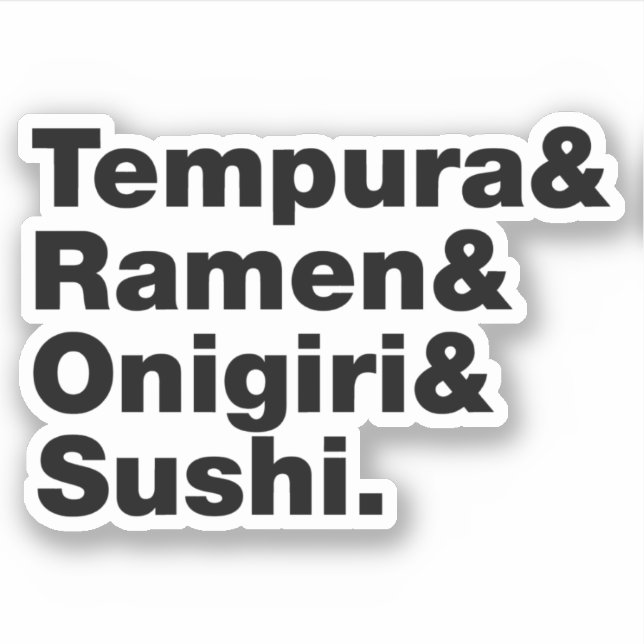 Sticker Tempura & Ramen & Onigiri & Sushi. (Devant)