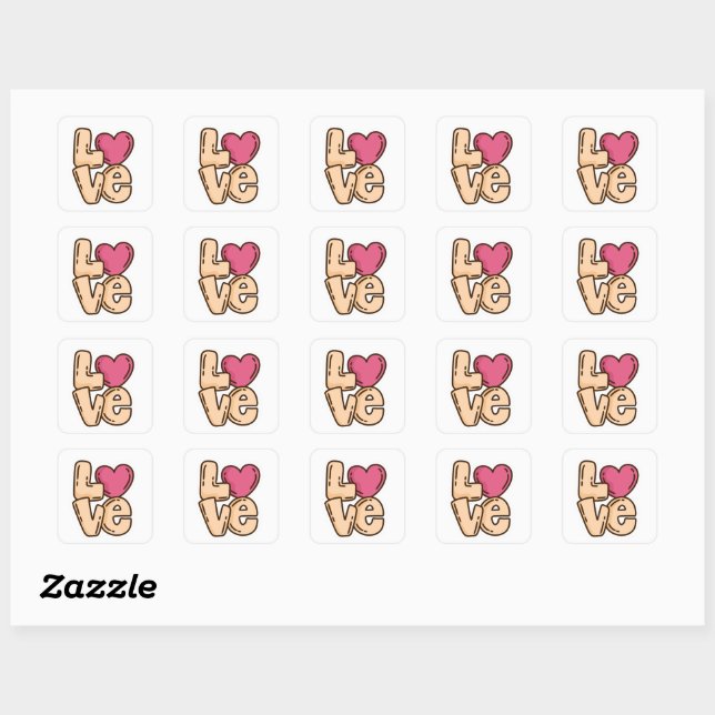 Sticker tendance Carré Love (Feuille)