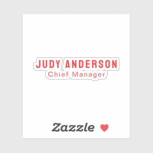 Sticker Tendance Rouge Clair Professionnel Moderne Élégant