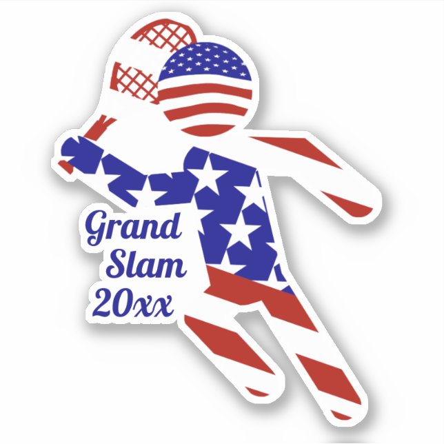 Sticker TENNIS DES HOMMES Patriotiques DES USA (Devant)