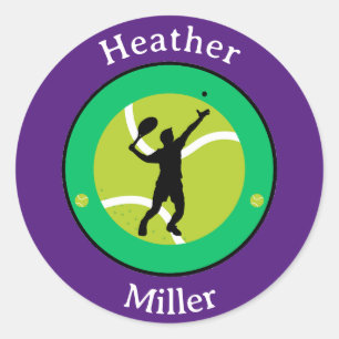 Sticker - Tennis Player - Personalized - Add Name
