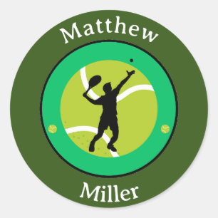 Sticker - Tennis Player - Personalized - Add Name