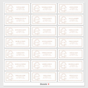 Sticker Terracotta Leafy Crest Monogram Adresse du client