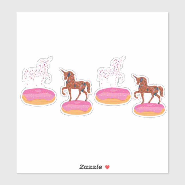 Sticker Terrazzo Unicorn Donuts (Feuille)