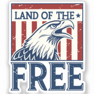 Sticker Terre des Libres - Vintage USA Eagle Graphic