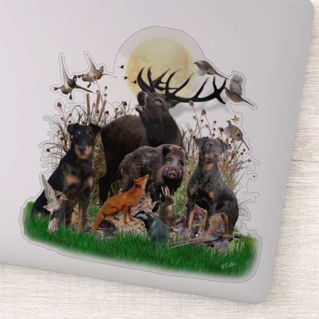 Sticker Terrier de chasse allemand (Jagdterrier) (Détail)