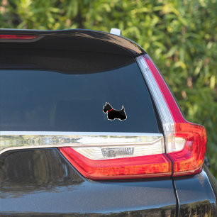 Sticker Térrier écossais/silhouette noire collier rouge