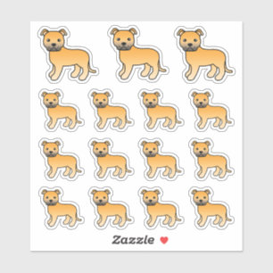 Sticker Terrier Staffordshire Bull Fauve Chien de Dessin A