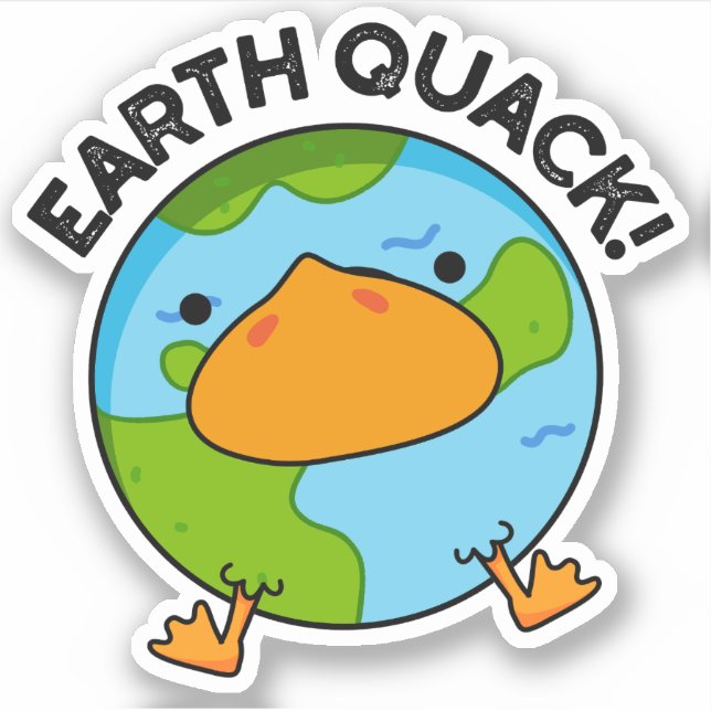 Sticker Terthquack Funny Tremblement de terre jeu (Devant)