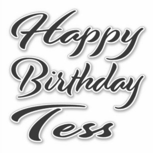 Sticker Tess Nom Prénom Anniversaire de la Broderie noire