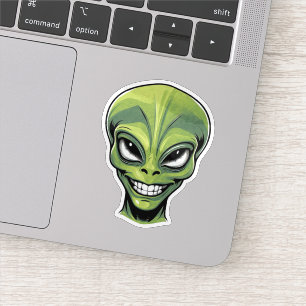 Sticker Tête Alien verte