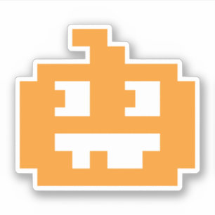 Sticker Tête de Citrouille à 8 bits Pixel Jack O'
