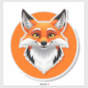 Sticker Tête de renard vibrant