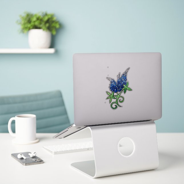 Sticker Texas Bluebonnet Texan Love Flower (Ordinateur portable sur le bureau)